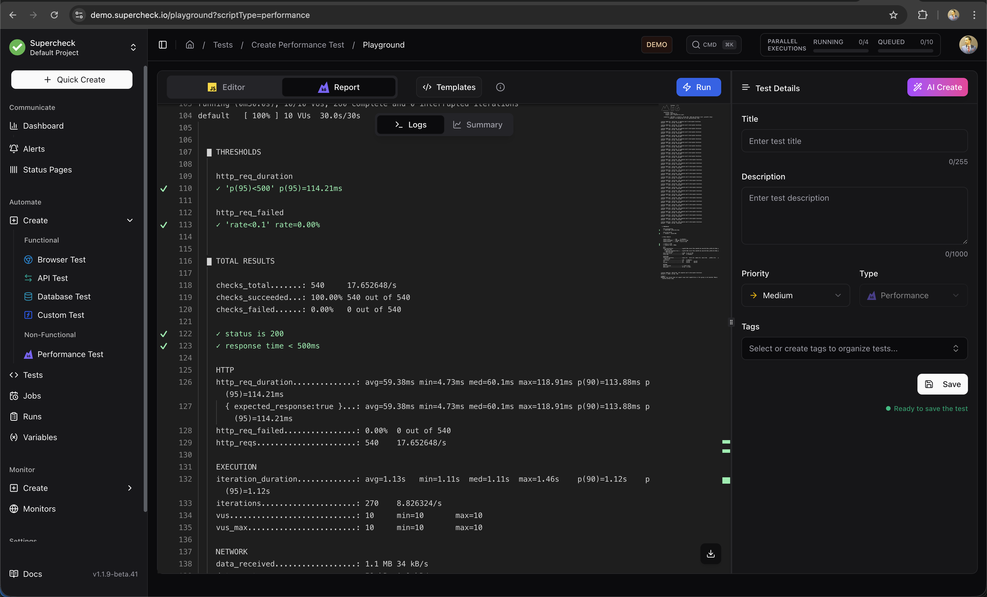Result Logs